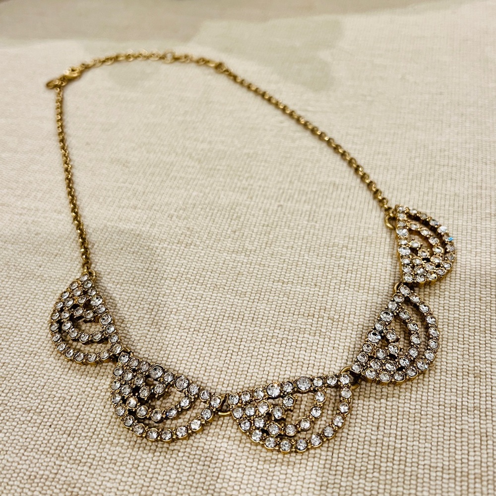J.Crew Rhinestone and Brass Necklace